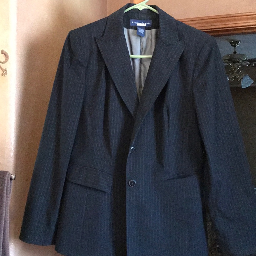 Black pin stripped blazer, Size 8